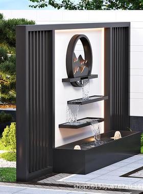 铝合金影壁墙户外水景流水景观墙室外屏风隔断墙不锈钢照壁水幕墙