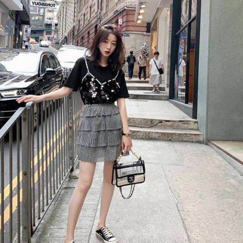 Skirts women 2019 Cake skirt Short skirt France A small minority skirt fold new pattern Paige Chiffon Dressin the Women's clothing/Boutique , Skirts  category - from Buy2taobao.com to provide professional Taobao agent buy service