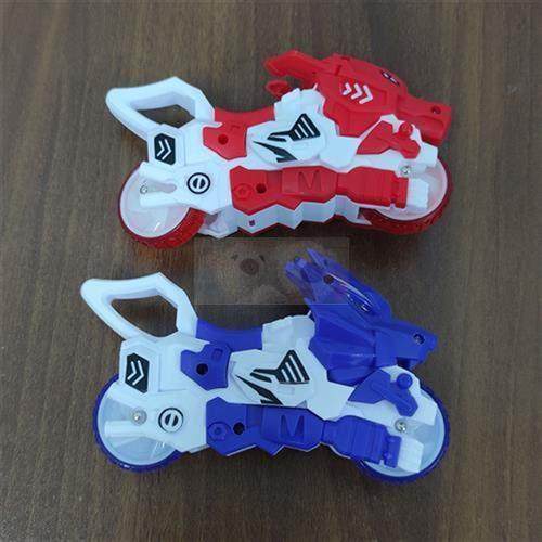 摩托战车陀螺玩具发光旋转抽拉式发射器对战盘儿童桌面互动游戏