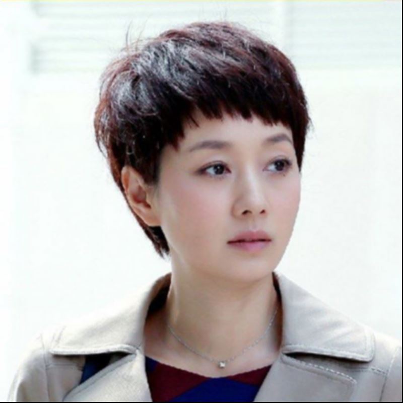 英子李庚希罗子君假发女短发真发时尚短直发发型逼真自然马伊璃