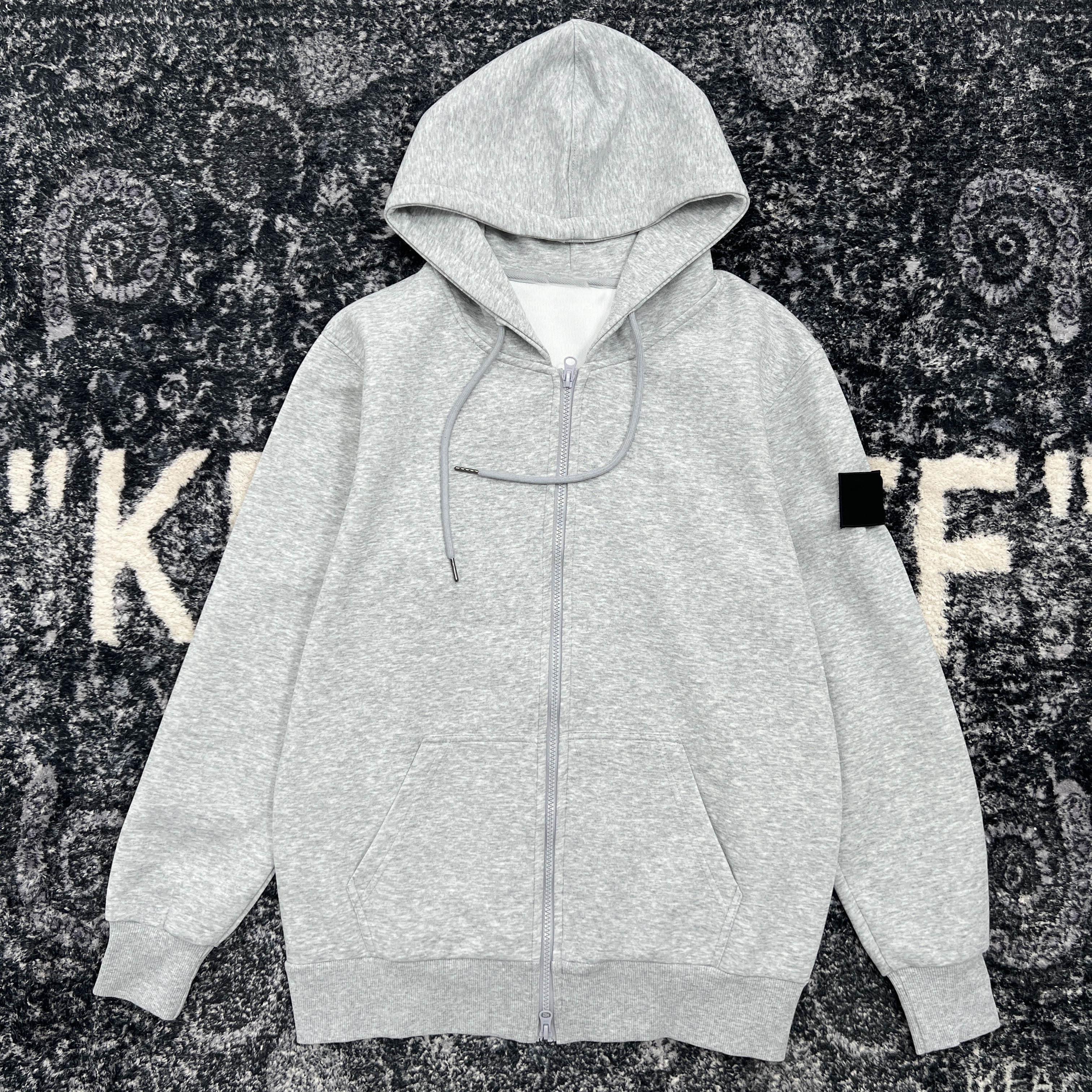 thumbnail for Independent 25SS spring and summer new hooded zipper plain loose sweatshirt for men and women couples