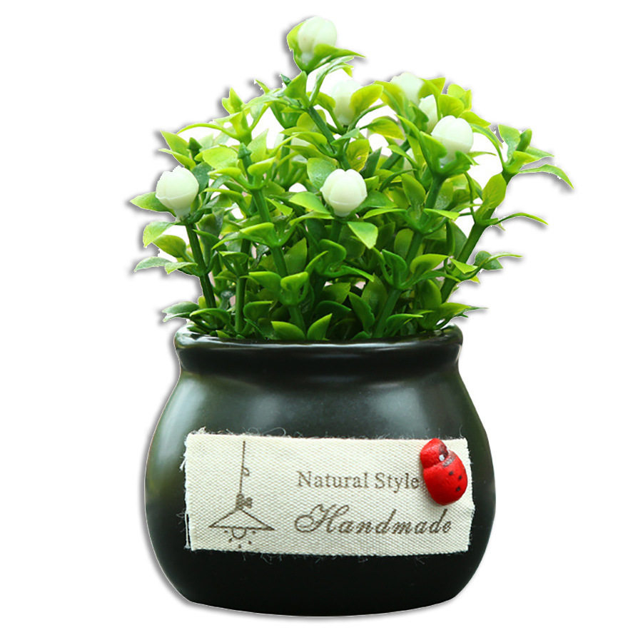 新款汽车摆件仿真植物吉祥果盆栽车载固体香薰绿色小清新装饰品