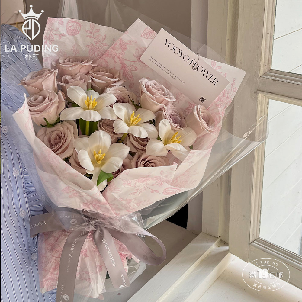 朴町高质感复古花卉花艺雪梨纸