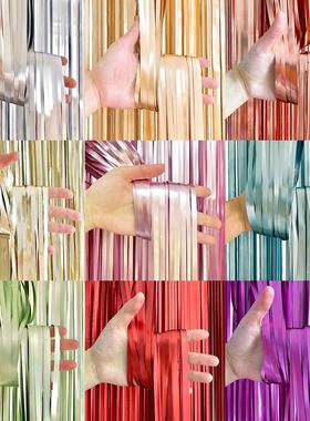 1 * 2m Metal Foil Edge Shiny Rain Curtain Birthday Party Wed