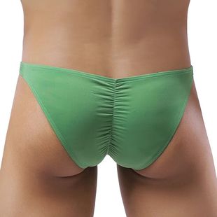 Men's Sexy Underwear Low Waist Ice Silk Men Briefs Transluce