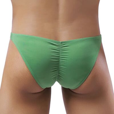 Men's Sexy Underwear Low Waist Ice Silk Men Briefs Transluce