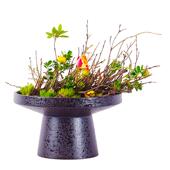 高脚花器剑山插花器花盘小原流花道材料日式 器皿禅意花艺 工具中式