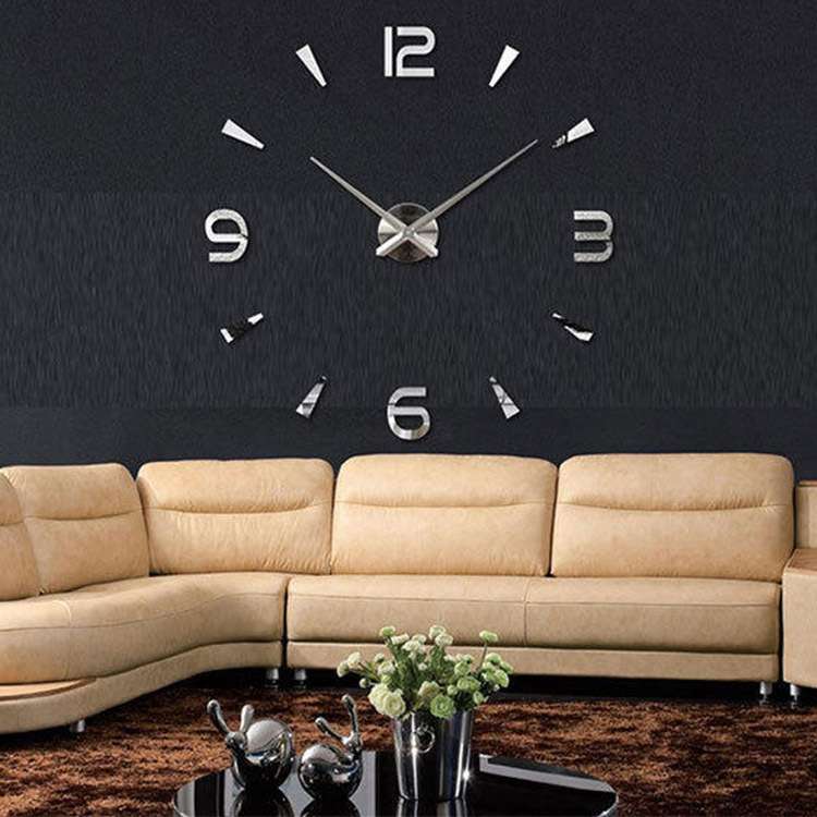 厂家 客厅装饰diy北欧挂钟 创意时尚镜面大号免打孔wall clock