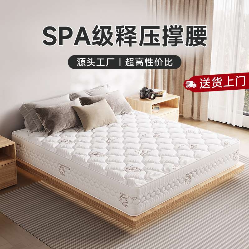 工厂 弹簧床垫席梦思20cm厚家用卧室乳胶软硬两用酒店租房民宿
