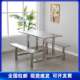 员工食堂餐桌椅公司餐厅工厂饭堂304不锈钢连体餐桌椅4人6人8人位