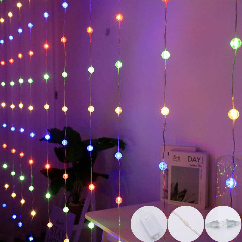 圣诞LED窗帘灯串婚庆节日橱窗装饰圆球星星圣诞树LED皮线窗帘灯串,家装灯饰光源,氛围灯,淘宝优惠券,粉丝福利购,淘宝优惠卷