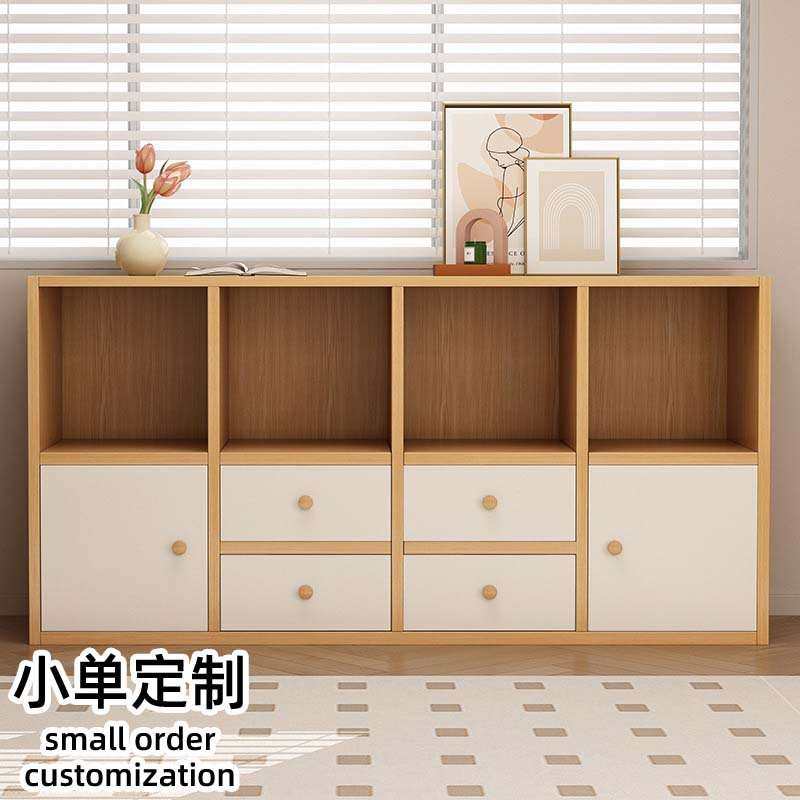 书柜置物架客厅落地矮柜家用储物组合收纳柜书房田园风格子柜书架,收纳整理,书桌收纳置物架,淘宝优惠券,粉丝福利购,淘宝优惠卷