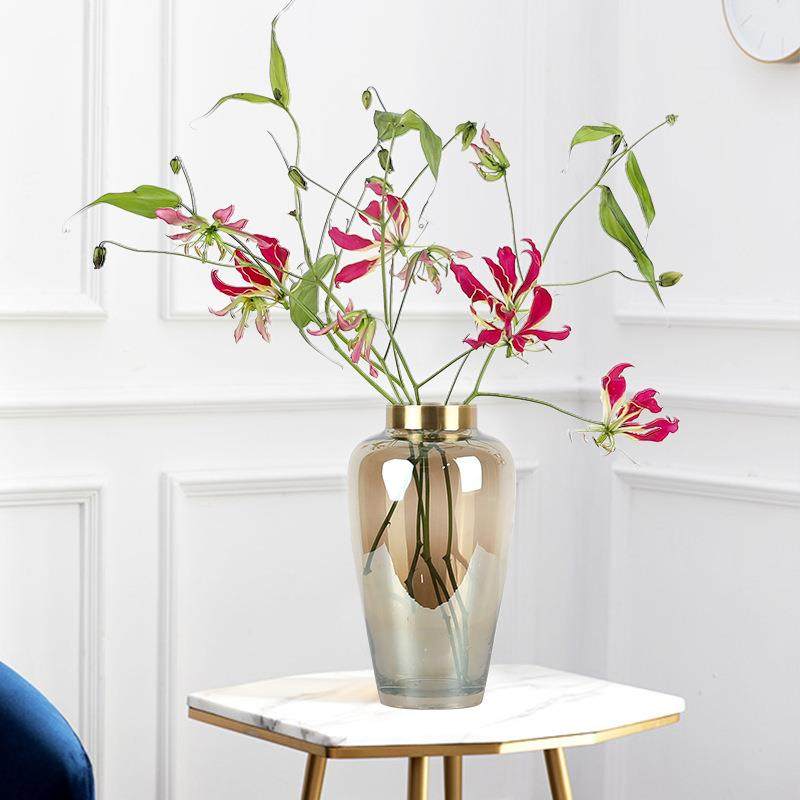 视远北欧金属底玻璃花瓶创意花器客厅酒店摆件家居创意花瓶,家居饰品,花瓶,淘宝优惠券,粉丝福利购,淘宝优惠卷