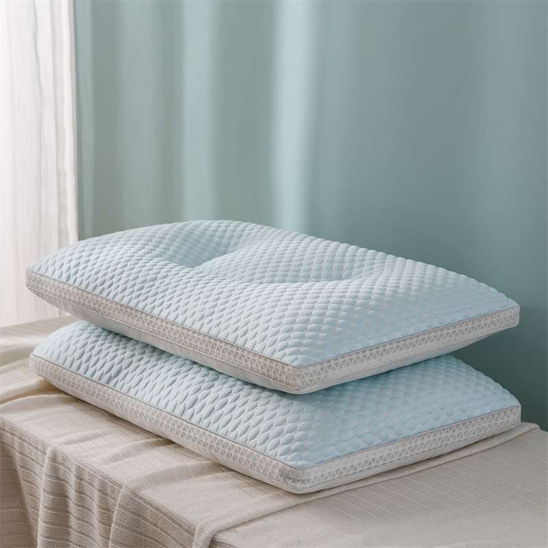 夏日 凉感冰丝水立方针织枕头不塌陷护颈椎整头助睡单人家用枕芯
