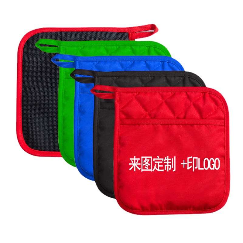 跨境帆布防烫隔热手套厨房耐高温烘焙手套多用途口袋隔热垫