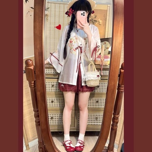 梨花絮漢元 改良花苞短褲 少女原創日常穿夏季 素漢服女中國風圓領衫