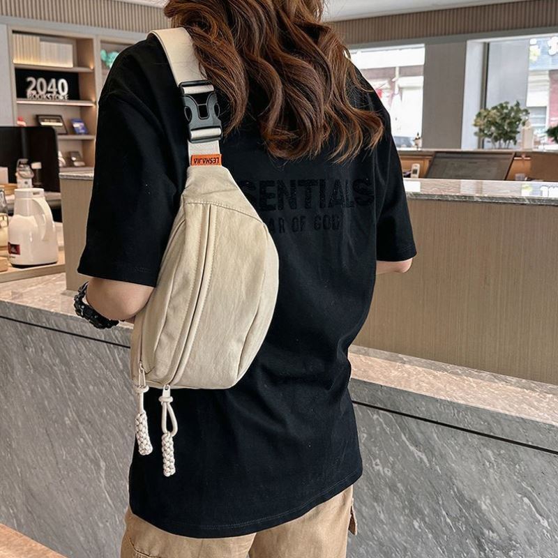 帆布休闲包包女2024新款潮斜挎包夏天运动胸包小众百搭ins腰包