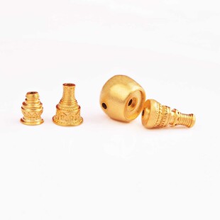 2026高保色磨砂沙金三通佛塔帽佛头diy手工串珠散珠手链手串配件