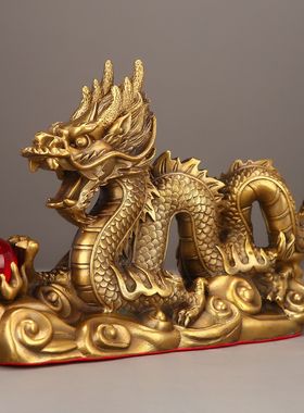2026湖南铜器厂家铜龙摆件工艺品汉龙龙腾四海祥龙献宝送礼工艺品