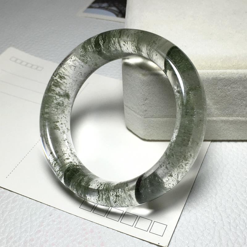 2025绿幽灵手镯 纯天然 千层异象 女款 彩幽灵 手镯 无杂质 54mm