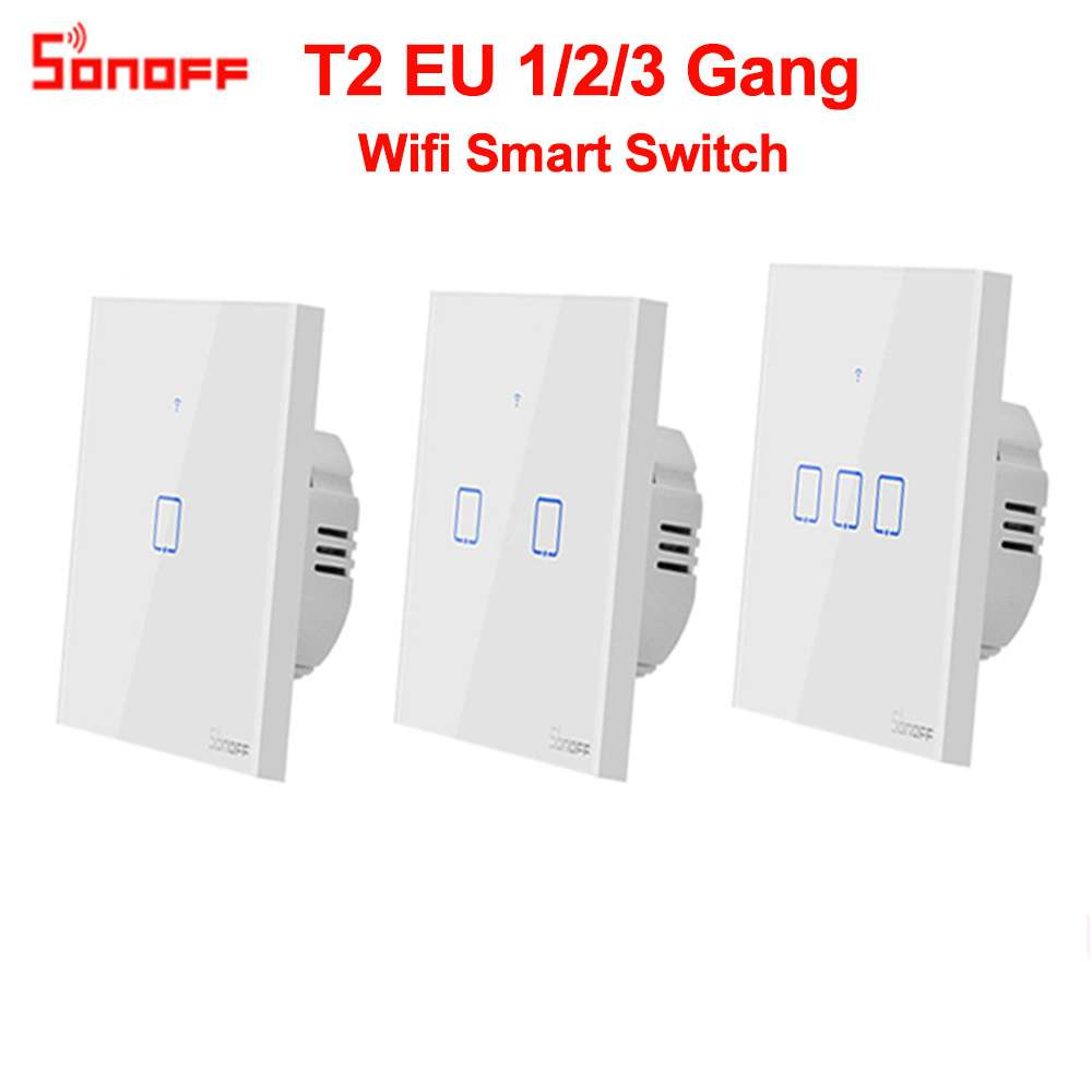 Sonoff T2 EU 1/2/3C Wifi墙壁触摸开关远程遥控定时智能家居欧规
