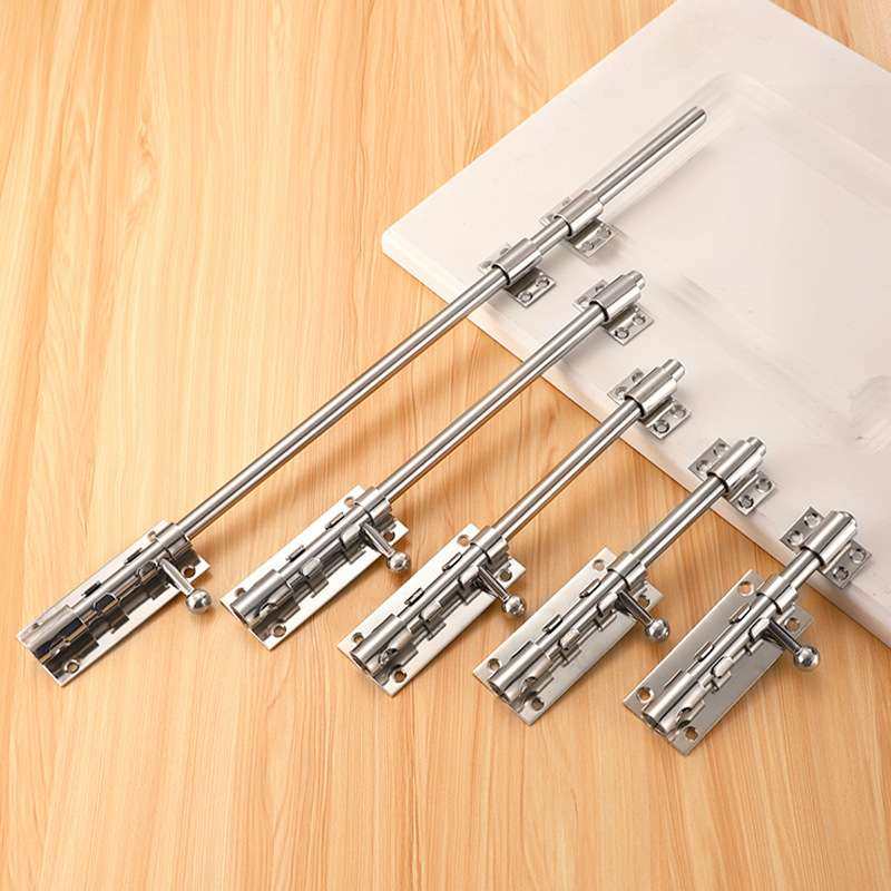 不锈钢肥仔明装插销 带锁孔天地插加厚门闩插销挂锁大门防盗门栓,基础建材,明插销,淘宝优惠券,粉丝福利购,淘宝优惠卷