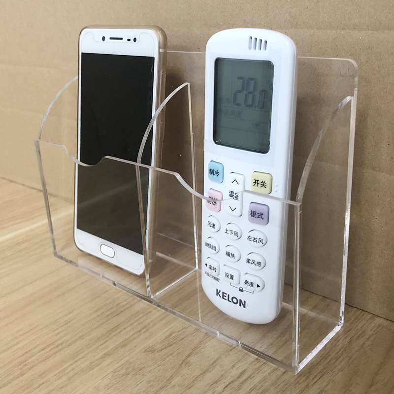 电视遥控器收纳盒壁挂床头放手机的收纳盒墙上可充电亚克力辞之言