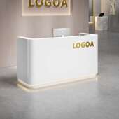 收银台小型店铺柜台美容院服装 店简约现代烤漆吧台公司前台接待台