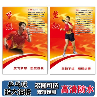 乒乓球运动员球室海报张继科王楠马琳张怡宁体育明星图墙贴纸贴画