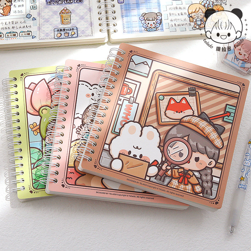 酱元气满满网红儿童方格计划本网格线圈weeks手账本贴贴纸手杖本本子
