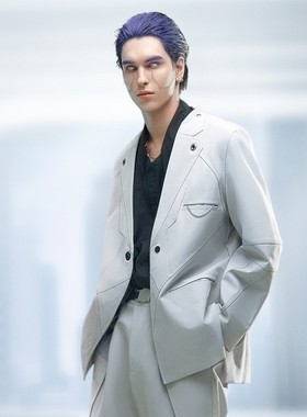 不作恶「Aristoi IV西服_拒水」赛博朋克极简风磁力单扣休闲西装