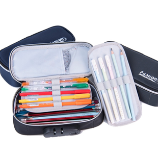 密码锁女生笔袋可爱文具盒创意大容量铅笔盒小学生初中生男文具袋