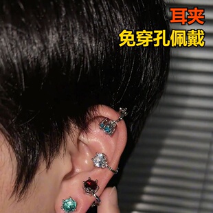 优质耳夹男女热门2026年爆款扳动马尔代蓝单钻轻奢高级感无洞气