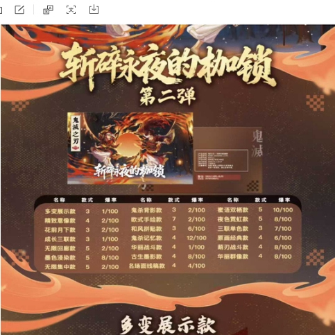 鳄鱼文创-鬼灭之刃燃魂四折屏风炫彩PET卡盲盒