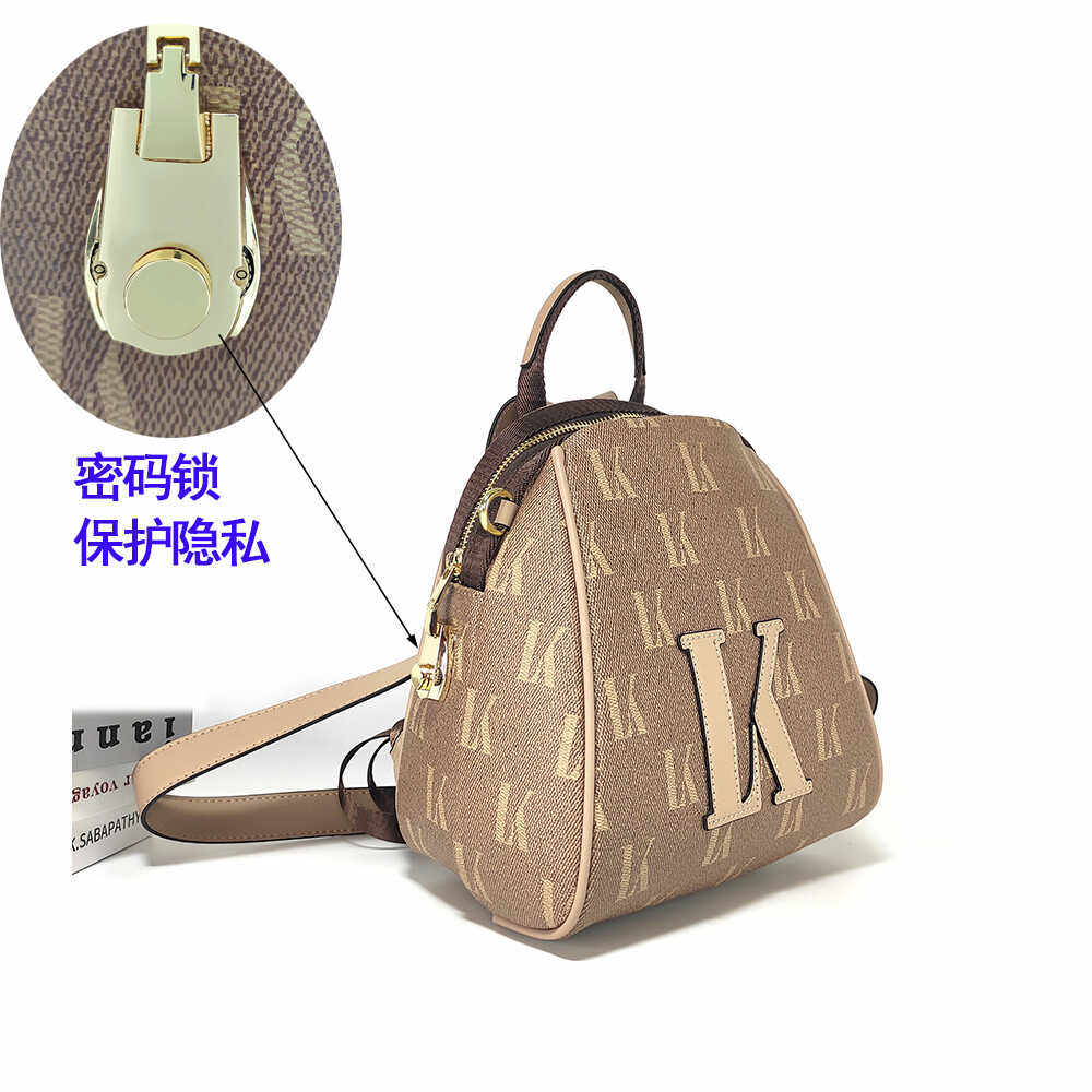 芬歌洛尔防盗密码锁双肩包欧美时尚背包潮印花夏季气质字母女包包