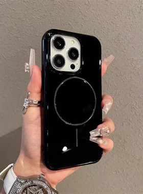 细圈MagSafe磁吸适用iPhone16pro苹果14手机壳15ProMax新款11硅胶12全包13男女14plus情侣16promax防摔软套