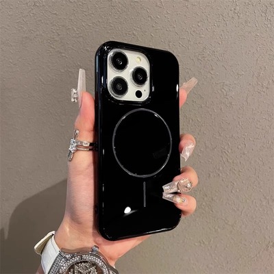 细圈MagSafe磁吸适用iPhone16pro苹果14手机壳15ProMax新款11硅胶12全包13男女14plus情侣16promax防摔软套