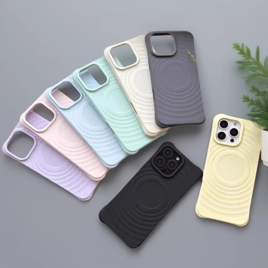 高级感白色波漾苹果磁吸手机壳简约ins小众设计高级感防摔适用于iPhone16promax/15/14/13系列保护套11手机壳
