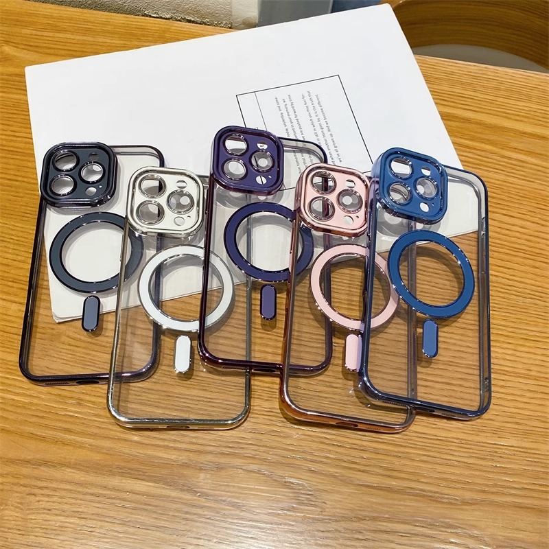苹果16promax手机壳iPhone15plus磁吸透明保护套magsafe硅胶软壳14pro全包防摔13高级感女款12男电镀新款11pm