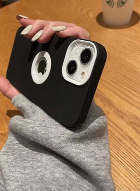 小红书爆款苹果14手机壳12高级11漏标iPhone13promax全包13Pro防摔保护套xs男女xr镂空78plus撞色简约纯色max