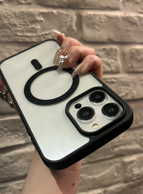 MagSafe磁吸保护套适用苹果14Promax新款透明手机壳iPhone13镜头15pro磨砂12p简约plus防摔ip11肤感pro高级感