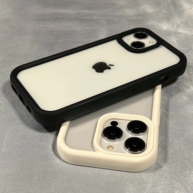 简约高级感纯色透明适用iPhone16promax苹果13手机壳新款13pro磨砂边框14pro防摔12硅胶11男女款15软壳保护套