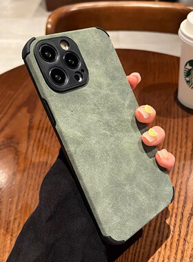 适用苹果14promax手机壳12新款iPhone13Pro小羊皮11气囊xr防摔max