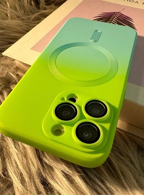 渐变液态磁吸双色适用16苹果15promax手机壳iPhone13promax镜头膜12pro无线充电14plus亲肤11pro硅胶11男ma女