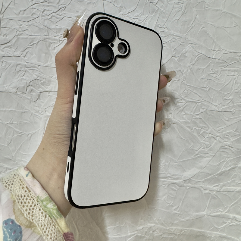 适用苹果15手机壳16纯色素皮纹iphone15promax自带镜头膜14pro全包13防摔12高级感14网红撞色小众趣味