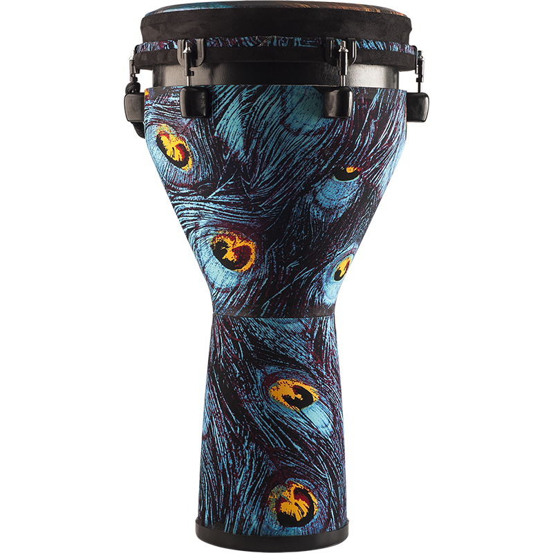 乾韵标准12寸非洲鼓孔雀紫高颜值便携手鼓复合碳纤维云南丽江乐器