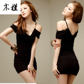 修身 新款 黑色性感包臀连衣裙子201 露肩性感夜店夏季 2025夜店韩版