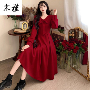 平时可穿中长裙子 回门服便装 长袖 敬酒服新娘结婚订婚连衣裙女秋季