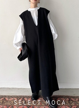 SELECTMOCA by SON 博主合作款深V领无袖马甲连衣裙外搭10007392