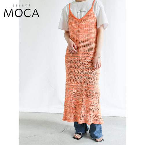 MOCA人鱼显瘦复古镂空吊带连衣裙